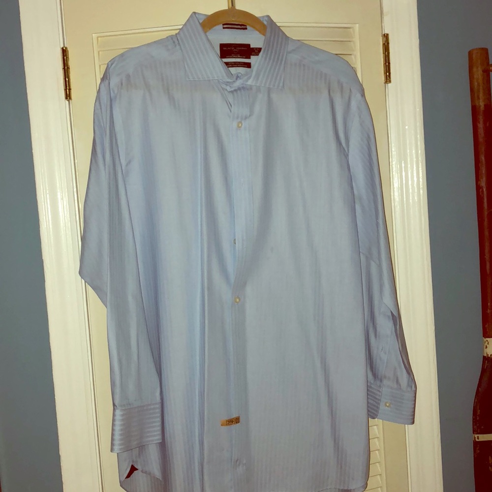 Black Brown 1826 Blue Button Down 17-1/2  34